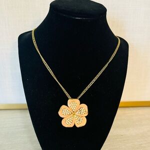 J.Crew Peach Enamel Flower Necklace